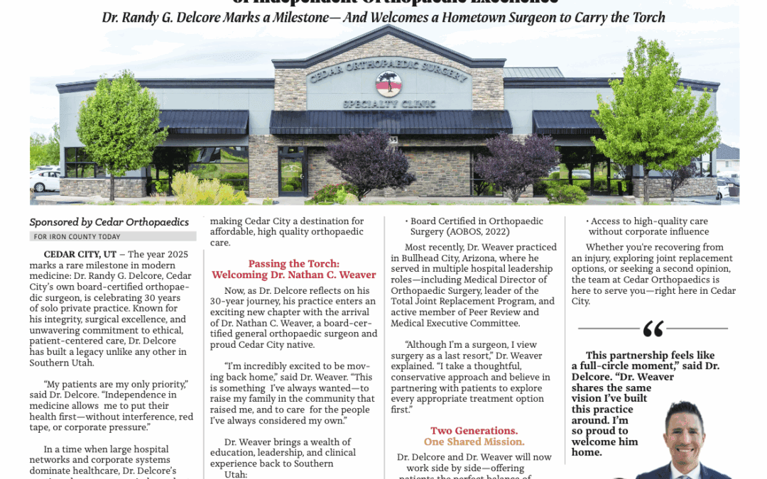 Celebrating 30 Years of Independent Orthopaedic Excellence